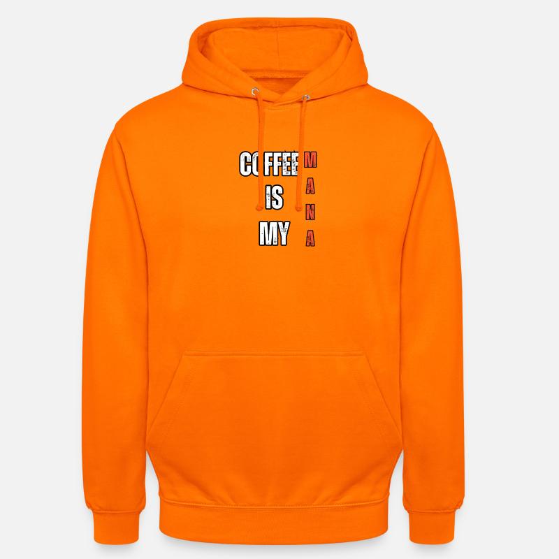 Il caffè è il mio mana – Maglietta da giocatore con caffeina - Felpa con cappuccio unisex - arancione