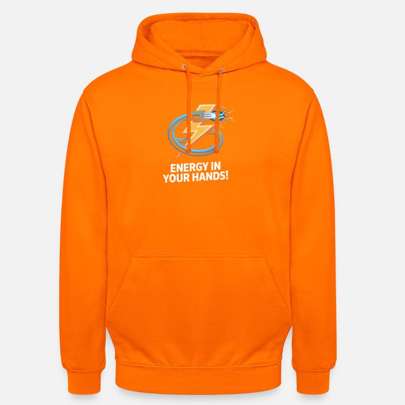 Elektrischer Strom Blitz Design - Unisex Hoodie - Orange