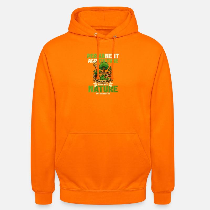 Conception de la nature en permaculture - Sweat-shirt à capuche unisexe - orange