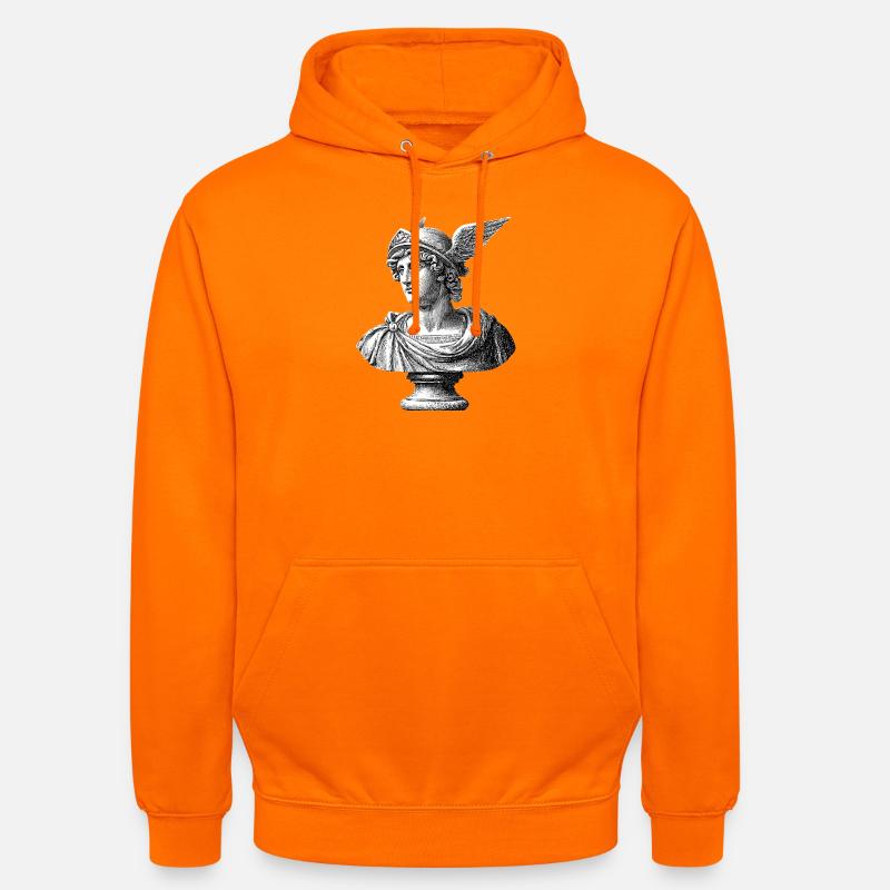 Buste antique Hermès - Gravure classique - Sweat-shirt à capuche unisexe - orange