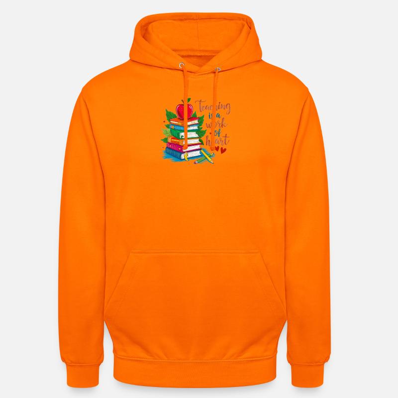 Lehrerin Bokstack und Hjärta - Unisex Hoodie - Orange