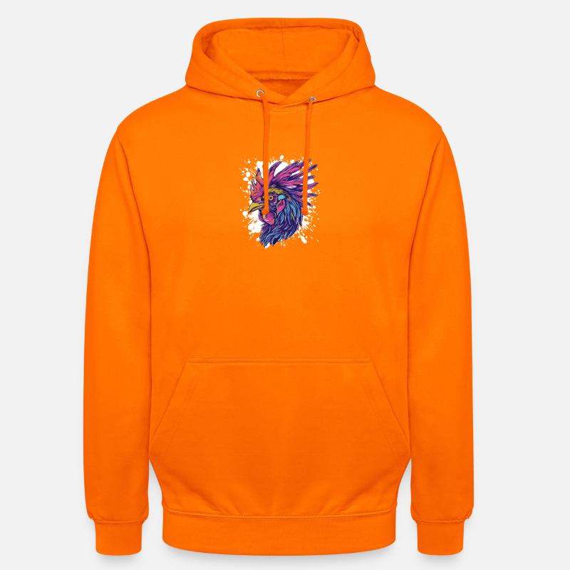 Animal éclaboussures de coq - Sweat-shirt à capuche unisexe - orange