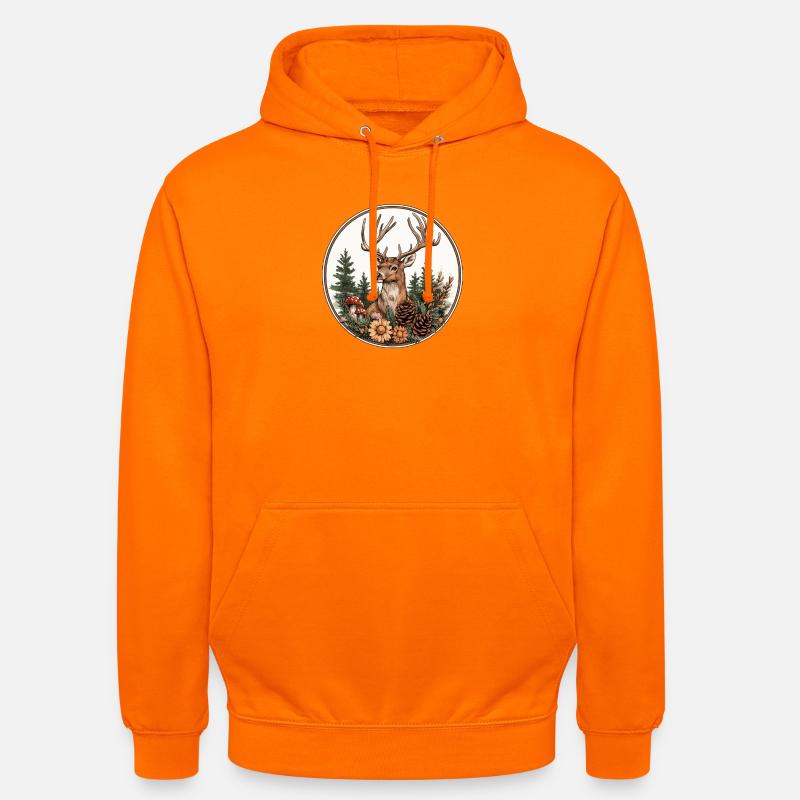 Cerf dans la forêt couronne - Sweat-shirt à capuche unisexe - orange