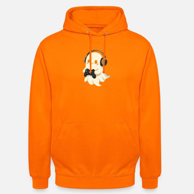Geist mit Kopfhörer Spielcontroller - Unisex Hoodie - Orange