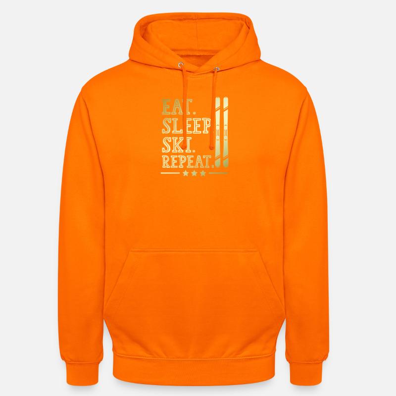 Manger dormir Ski Répéter - Sweat-shirt à capuche unisexe - orange
