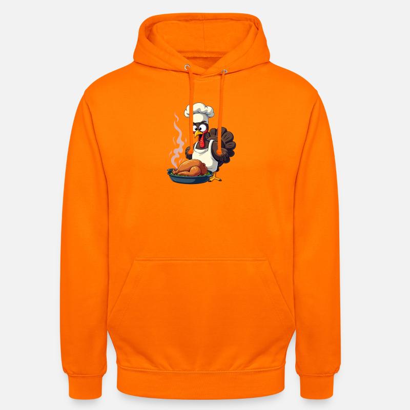 Cuisinier de dinde de Thanksgiving - Sweat-shirt à capuche unisexe - orange