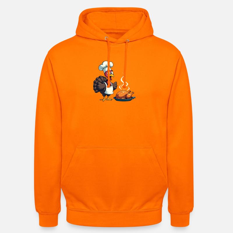 Cuisinier de dinde de Thanksgiving - Sweat-shirt à capuche unisexe - orange