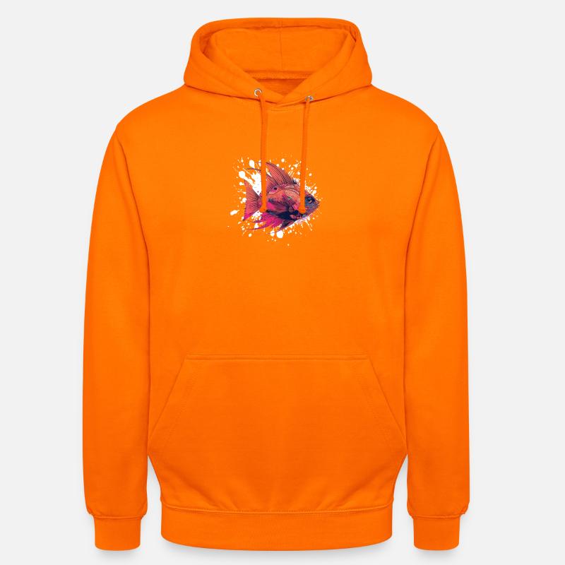 Blobs de poisson - Sweat-shirt à capuche unisexe - orange
