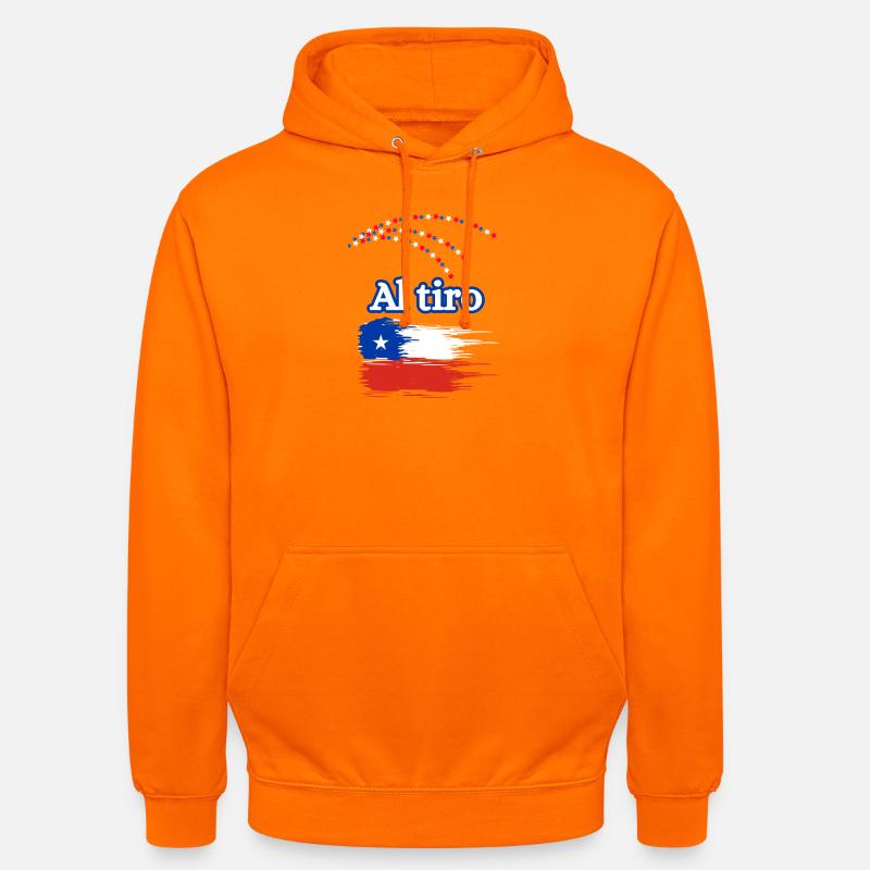 Pinceau drapeau du dialecte chilien - Sweat-shirt à capuche unisexe - orange