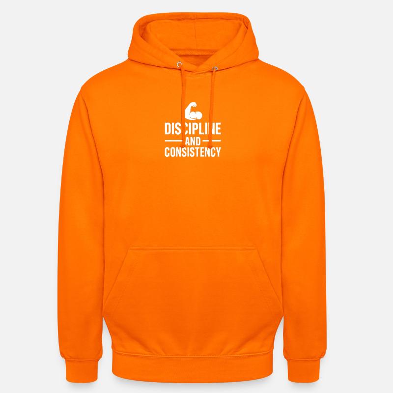 Discipline et constance Gym Devise - Sweat-shirt à capuche unisexe - orange
