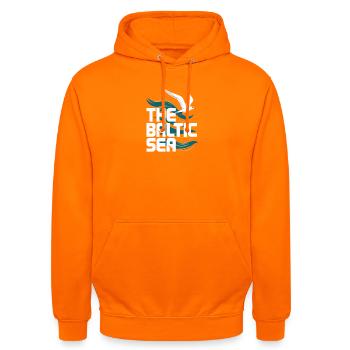 The Baltic Sea Baltic Seagull Waves Coast Sea - Unisex Hoodie - orange - Front - AI Model Male 185 light (185cm) & AI Model Female 180 light (180cm)