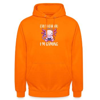 Gaming Kawaii Kopfhörer Monster - Unisex Hoodie - Orange - Vorne - AI Model Male 185 light (185cm) & AI Model Female 180 light (180cm)
