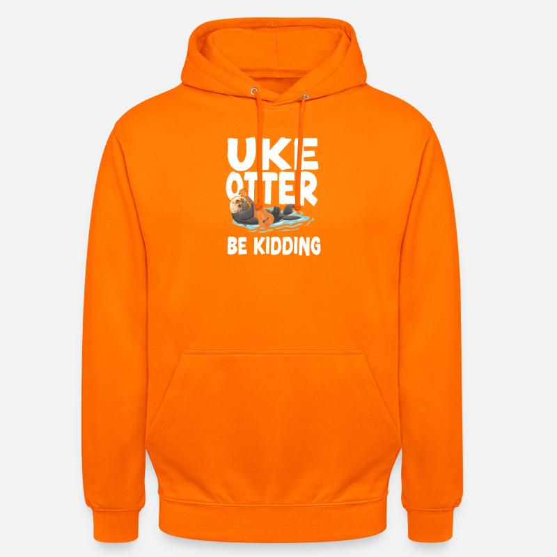 Hawaiian Ukulele Uke Otter Pun Uke - Unisex Hoodie - Orange