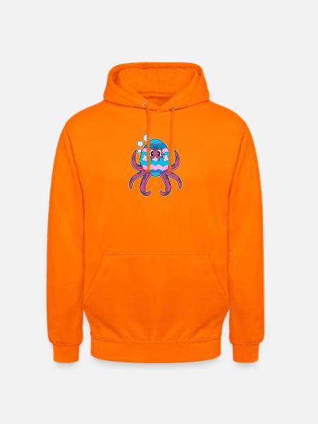 Octopus Easter Easter Egg - Unisex Hoodie - orange