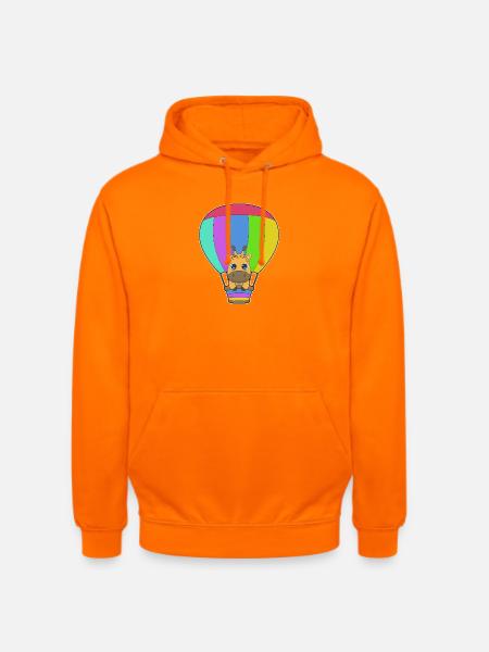 Montgolfière girafe - Sweat-shirt à capuche unisexe - orange