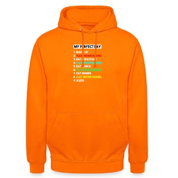 Lieblingsleute nennen mich Papa Sports Silhouette - Unisex Hoodie - Orange - Vorne - AI Model Male 185 light (185cm) & AI Model Female 180 light (180cm)