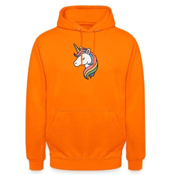 Fille Licorne - Sweat-shirt à capuche unisexe - orange - Devant - AI Model Male 185 light (185cm) & AI Model Female 180 light (180cm)