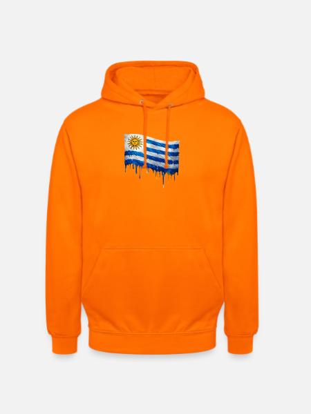 Uruguay Tropfenkunst Flagge - Unisex Hoodie - Orange