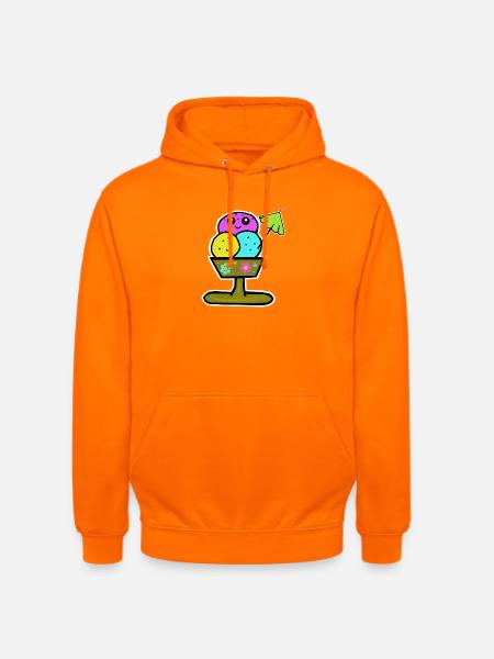 Bunter Eisbecher Eiscreme Eiskreme Eis - Unisex Hoodie - orange