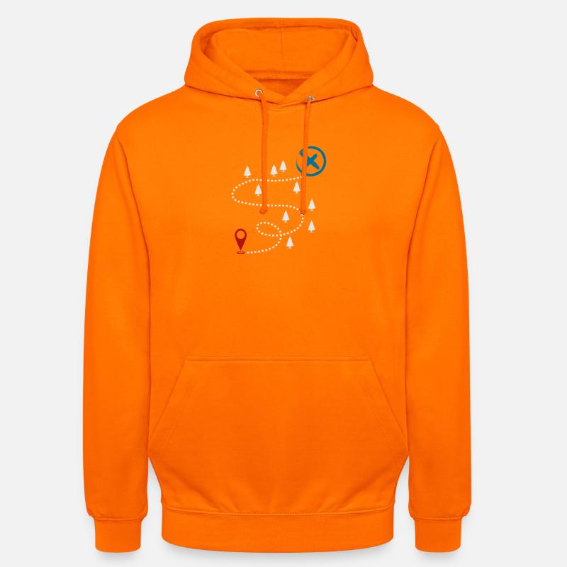 Carte d’aventure graphique de géocaching - Sweat-shirt à capuche unisexe - orange