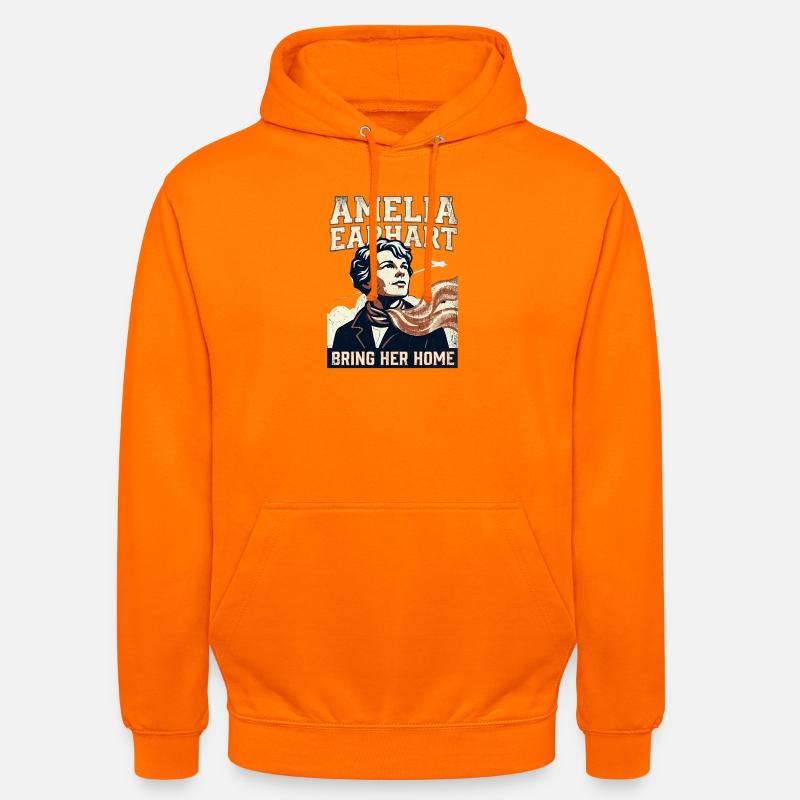 Amelia Earhart – Bring Her Home - Unisex Hoodie - orange