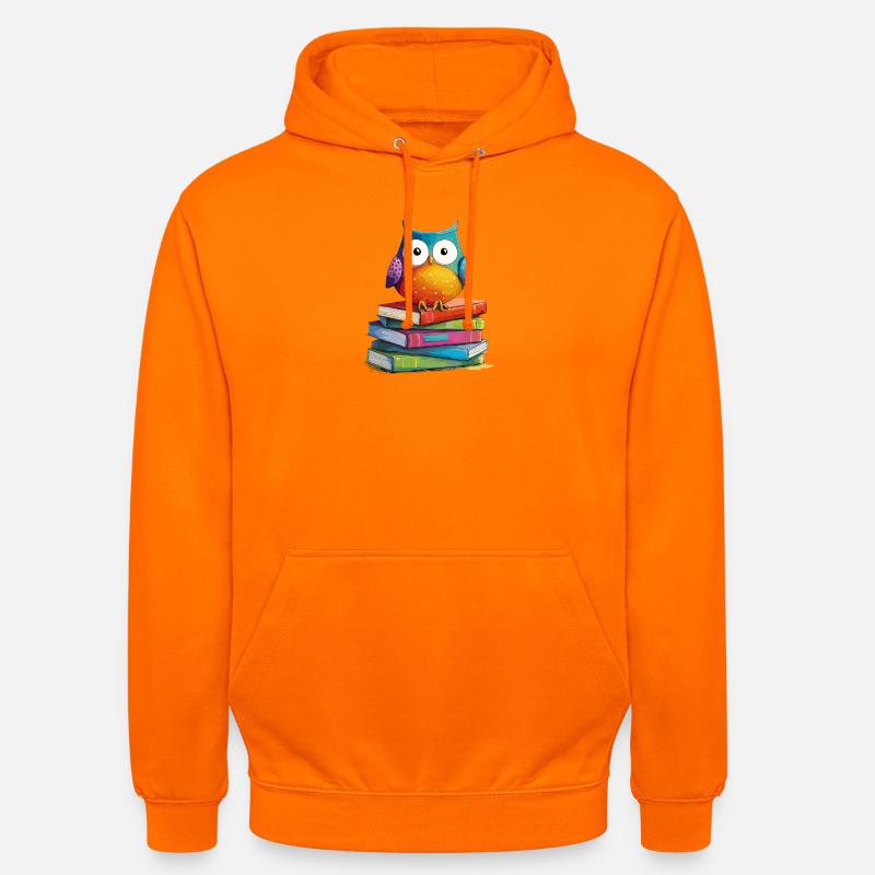 Bücherstapel Eule - Unisex Hoodie - Orange