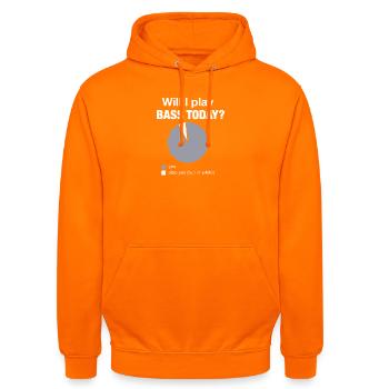Schéma drôle du bassiste de Bass Today - Sweat-shirt à capuche unisexe - orange - Devant - AI Model Male 185 light (185cm) & AI Model Female 180 light (180cm)