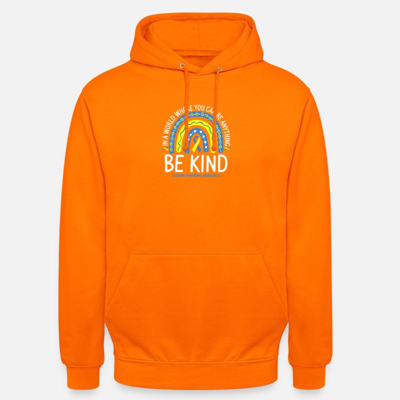 Sei freundlich, Regenbogenbewusstsein - Unisex Hoodie - Orange