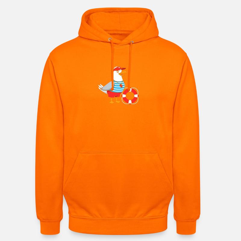 Conception de sauveteurs de mouette - Sweat-shirt à capuche unisexe - orange