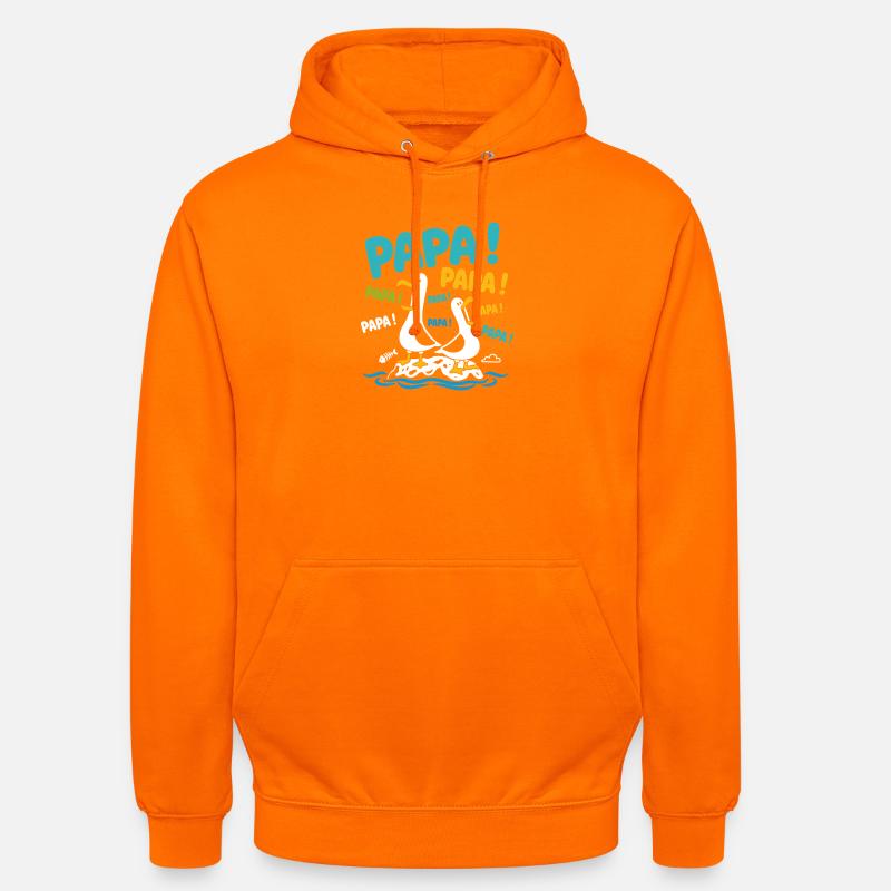Papas oiseaux  - Sweat-shirt à capuche unisexe - orange