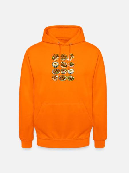 Kawaii Falafel | Hummus & Pita - Unisex Hoodie - Orange