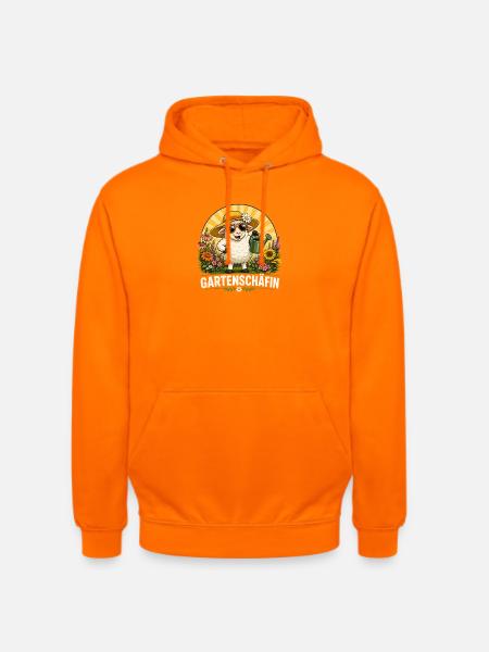 Gartenschäfin Mit Gießkanne Blumen Garten - Unisex Hoodie - Orange