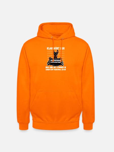 Witziges Dobermann Hund Dobermann Hunde - Unisex Hoodie - Orange