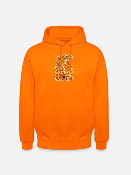 Katzenzauber am Weihnachtsbaum - Unisex Hoodie - Orange