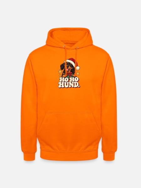 Ho Ho Hund Weihnachtsdesign - Unisex Hoodie - Orange