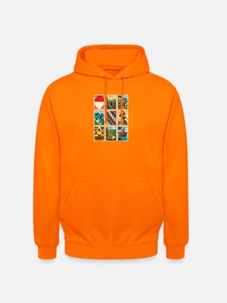 Indonesien Briefmarken - Unisex Hoodie - Orange