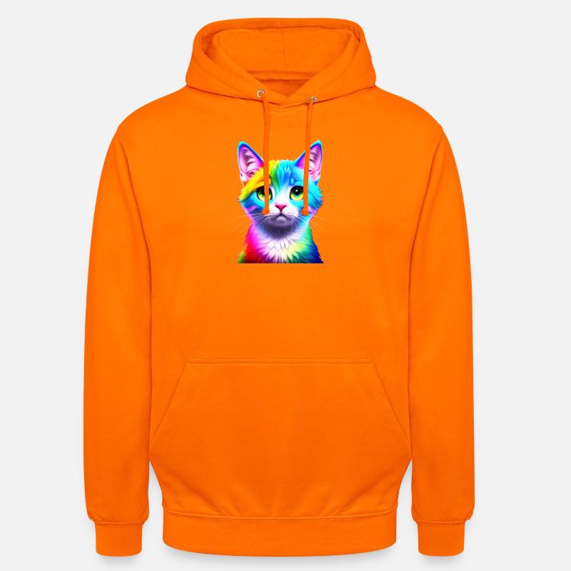 Regenbogenkatze Neonkunst - Unisex Hoodie - Orange
