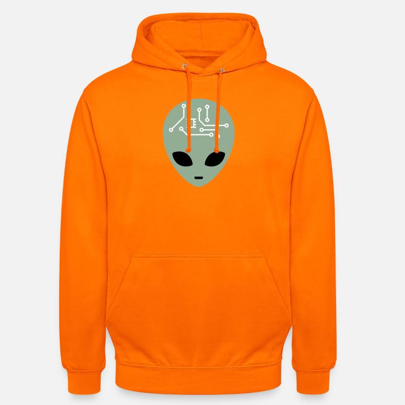 Alien Head avec circuits (trois couleurs) - Sweat-shirt à capuche unisexe - orange