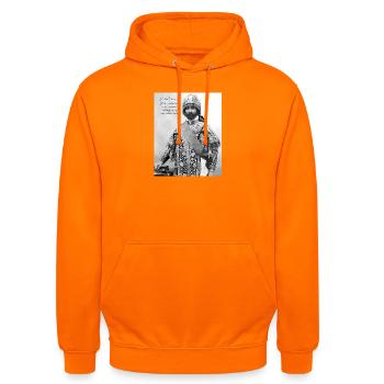 Haile Selassie I Jah Rastafari Rasta Reggae Racines - Sweat-shirt à capuche unisexe - orange - Devant - AI Model Male 185 light (185cm) & AI Model Female 180 light (180cm)