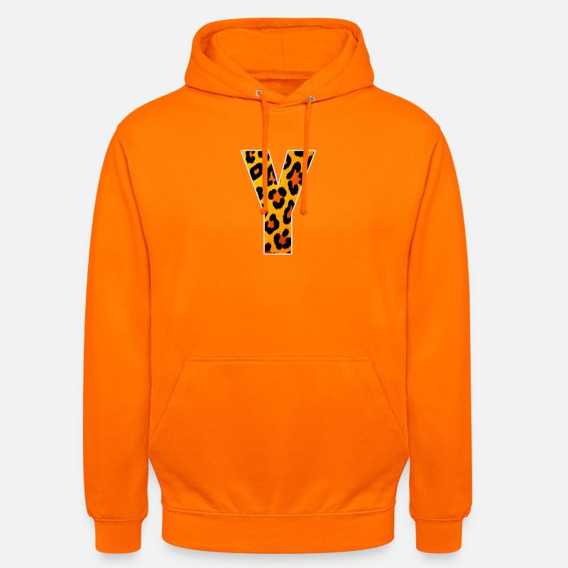 Imprimé en Y Léopard - Sweat-shirt à capuche unisexe - orange