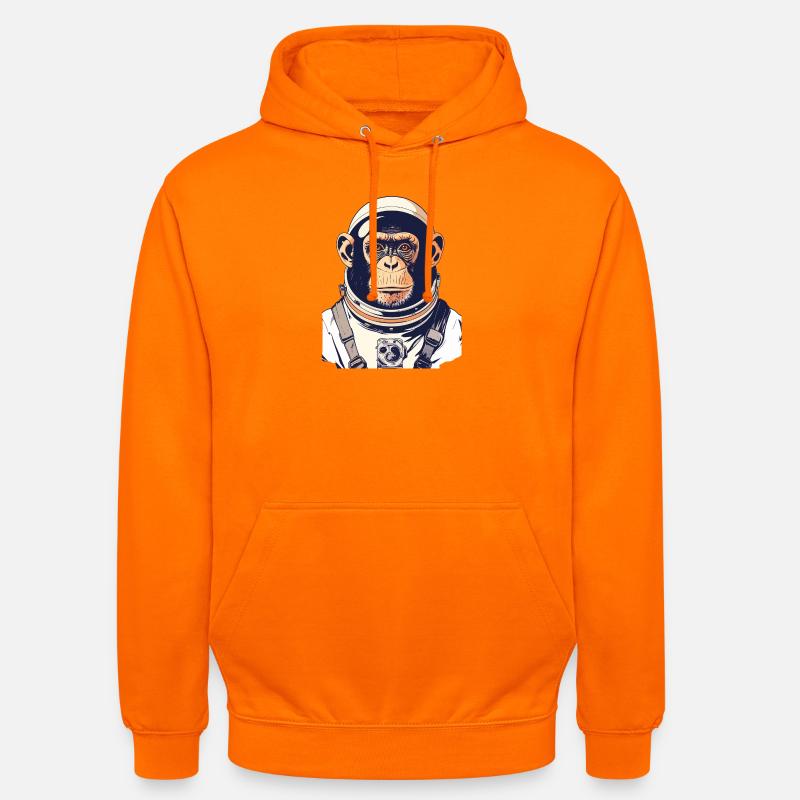 Motif spatial Singe Astronaute Singe - Sweat-shirt à capuche unisexe - orange