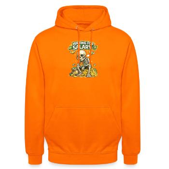 Waiting for Salary Funny Skeleton Shirt - Unisex Hoodie - orange - Front - AI Model Male 185 light (185cm) & AI Model Female 180 light (180cm)