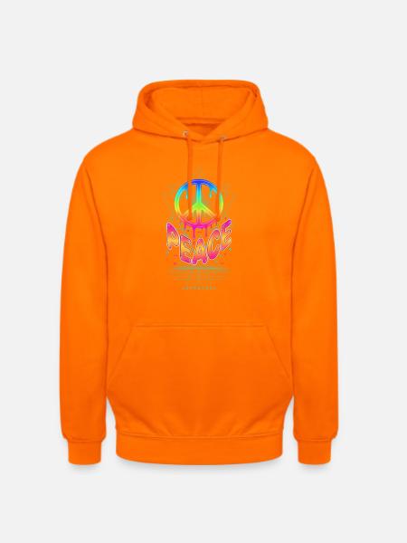 Psychedelisches Festival Peace Hippie Rave - Unisex Hoodie - Orange