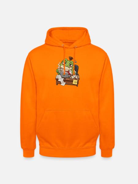 Gestresster Frosch im Büro - Unisex Hoodie - Orange