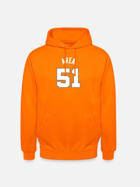 ZONE 51 White - Sweat-shirt à capuche unisexe - orange