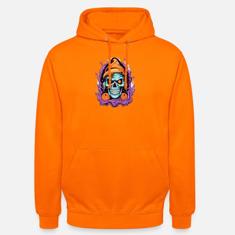 Graffiti Skull with Halloween Elements - Unisex Hoodie - orange
