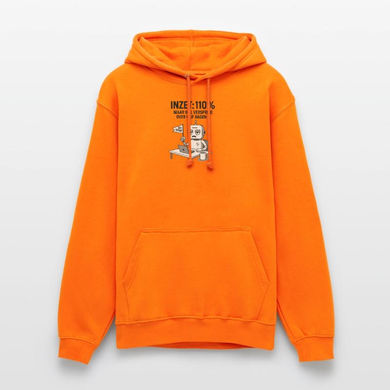 COMMITMENT: 110% – Robot at work with dry humor Unisex Hoodie