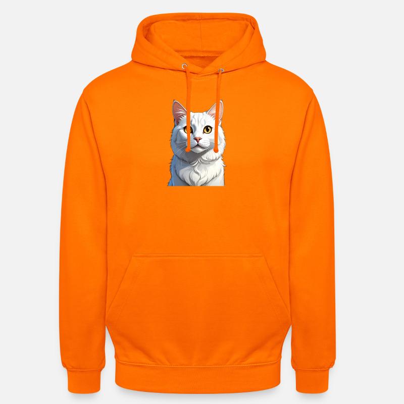 Vit katt - Luvtröja unisex - orange