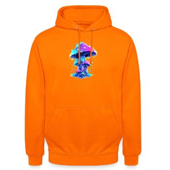Champignon - Sweat-shirt à capuche unisexe - orange - Devant - AI Model Male 185 light (185cm) & AI Model Female 180 light (180cm)