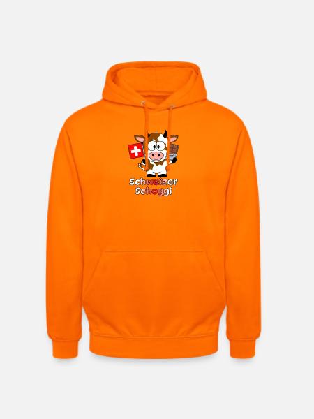 Schweizer Schoggi Kuh Cartoon - Unisex Hoodie - Orange